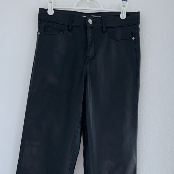 Zara Black Faux Leather Straight Leg Trouser - Picture 2 of 10